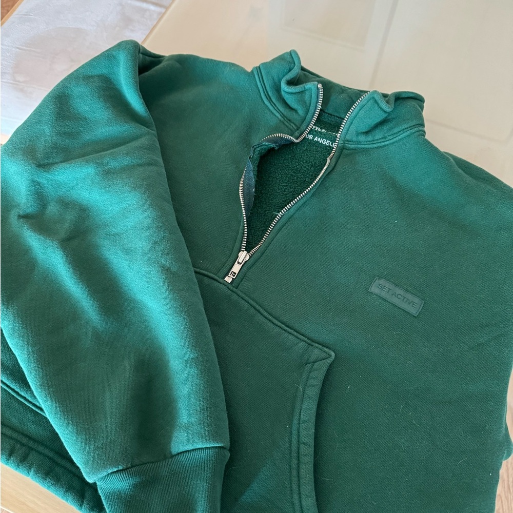 SET Active Green Crew Neck Sweater - Picture 3 of 4